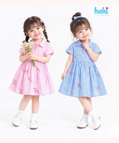 Váy bé gái cộc tay cổ đức HK523