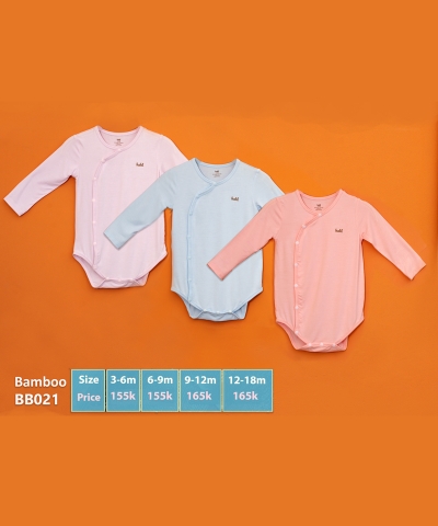 Bodysuits dài tay cài lệch vải tre cao cấp BB021