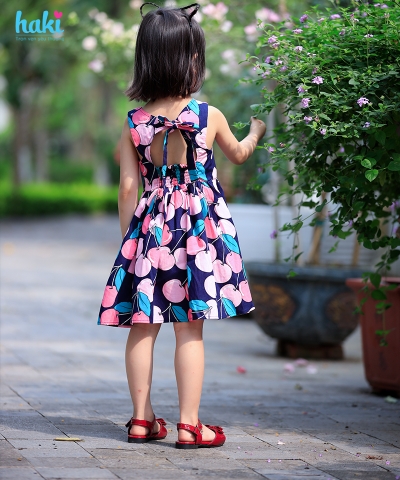 Váy bé gái khoét lưng, nhún eo HK515