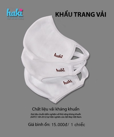 Khẩu trang vải kháng khuẩn người lớn HAKI