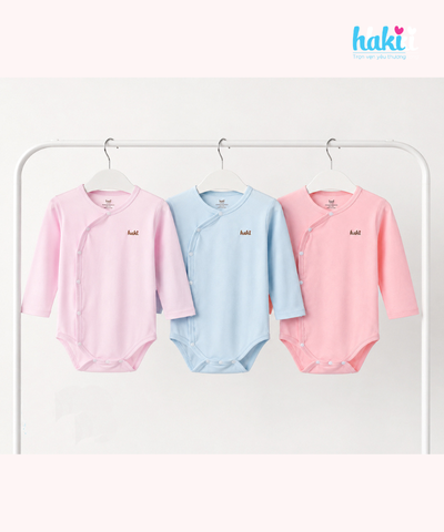 Bodysuits dài tay cài lệch vải tre cao cấp BB021