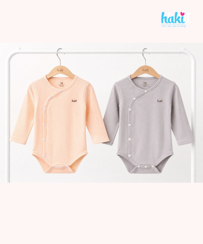 Bodysuits dài tay cài lệch vải gỗ sồi cao cấp BM021