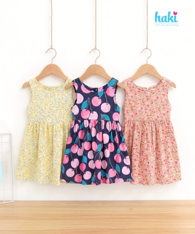 Váy bé gái khoét lưng, nhún eo HK515