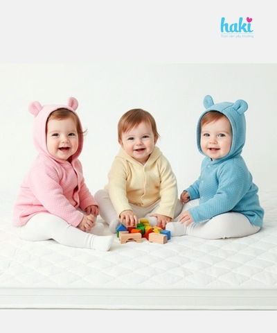 Áo khoác chần bông mũ tai gấu BB014