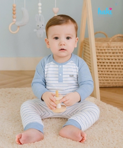 Bộ dài tay cổ trụ can đáp vai BB027