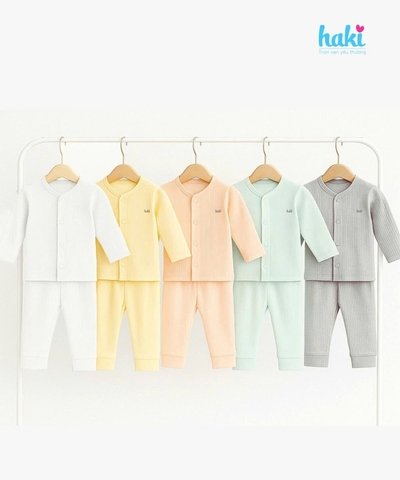 Bộ dài tay cài giữa vải gỗ sồi BM003