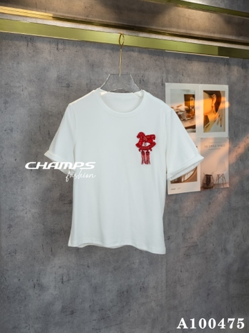 ÁO THUN TRẮNG HÌNH NGỰA ĐỎ 100475