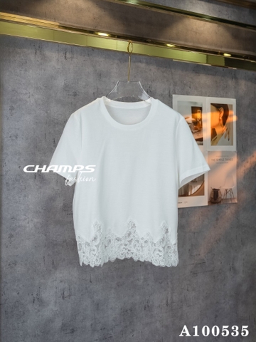 ÁO THUN TRẮNG LAI REN 100535