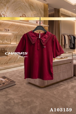 ÁO THUN ĐỎ CỔ BÈO 103159