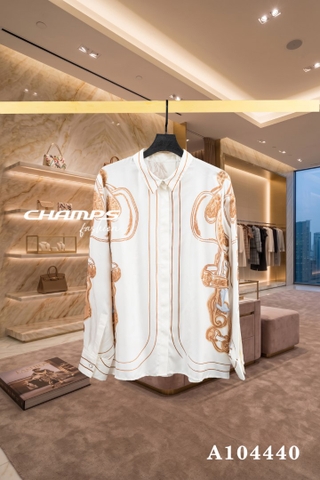 ÁO SƠ MI TRẮNG HOA VĂN NÂU 104440