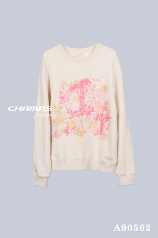 ÁO MAZ TAY DÀI HOA TIẾT HỒNG 90562