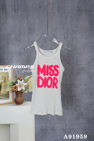 ÁO THUN 2 DÂY TRẮNG GÂN DIOR HỒNG 91959