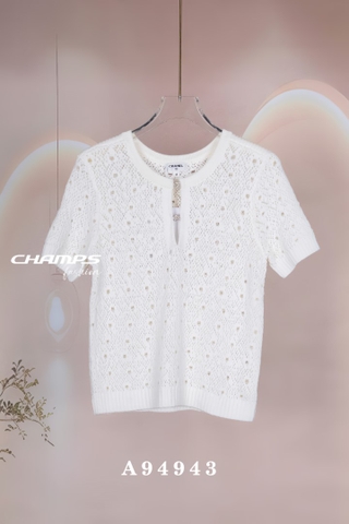 ÁO LEN TRẮNG CHANEL KHUY 94943