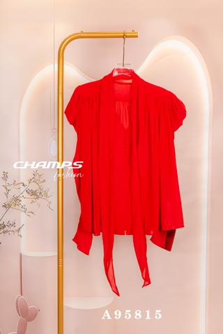 ÁO LỤA ĐỎ SƠ MI 95815