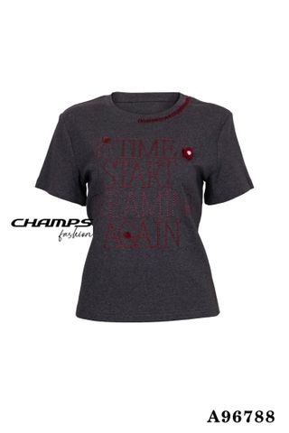 ÁO THUN XÁM CỔ THÊU 96788