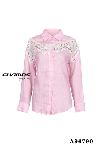 ÁO SƠ MI PHỐI REN HỒNG 96790