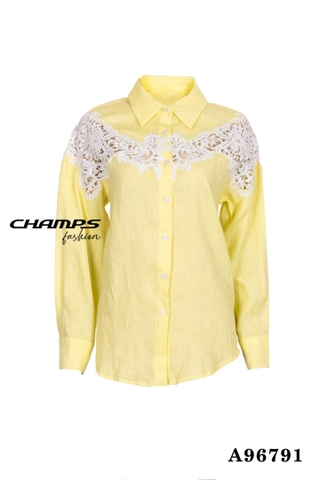 ÁO SƠ MI PHỐI REN VÀNG 96791