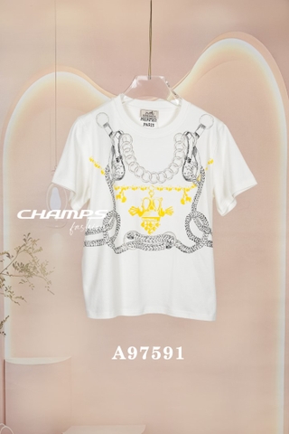 ÁO THUN TRẮNG DÂY XÍCH HER 97591