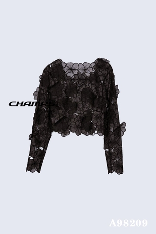 ÁO XÔ ĐEN HOA 98209