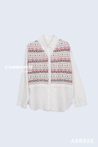 ÁO SƠ MI PHỐI LEN 98323