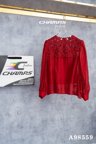 ÁO TƠ ĐỎ REN LÓT 98559