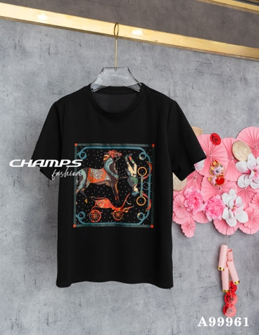 ÁO THUN ĐEN HÌNH NGỰA KC 99961