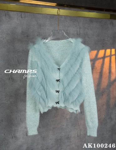 ÁO KHOÁC LEN XANH LÔNG 100246