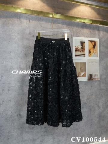 CHÂN VÁY HOA ĐEN 100544