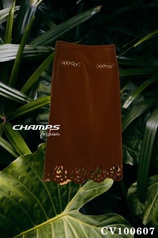 CHÂN VÁY NHUNG NÂU 100607