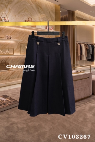 CHÂN VÁY XẾP LY XANH ĐEN CH 103267