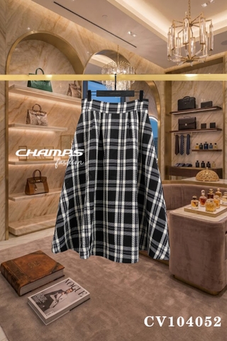 CHÂN VÁY DÀI CARO ĐEN 104052