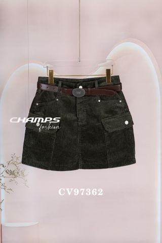 CHÂN VÁY NHUNG GÂN XANH RÊU 97362