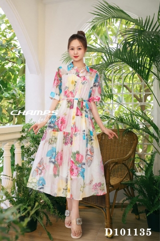 ĐẦM TƠ HOA TIẾT DN 101135