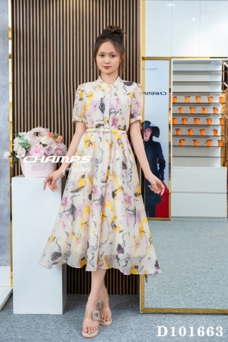 ĐẦM SƠ MI LOANG VÀNG DN 101663