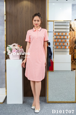 ĐẦM THUN HỒNG CHỮ 101707