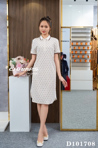 ĐẦM THUN TRẮNG CHỮ 101708