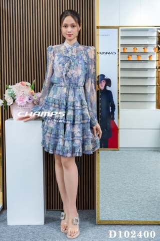 ĐẦM LỤA ZIMBERMAN XANH TÂNG LÓT 102400