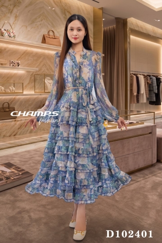ĐẦM LỤA ZIMBE XANH TÂNG DÀI DN LÓT 102401