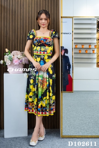 ĐẦM XÔ ĐEN D&G HOA VĂN VIP 102611