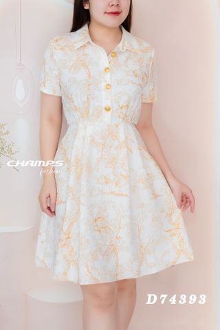 ĐẦM LỤA DIOR VÀNG DN 74393