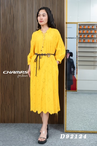 ĐẦM XÔ VÀNG REN SUÔN DÂY NỊCH 92124