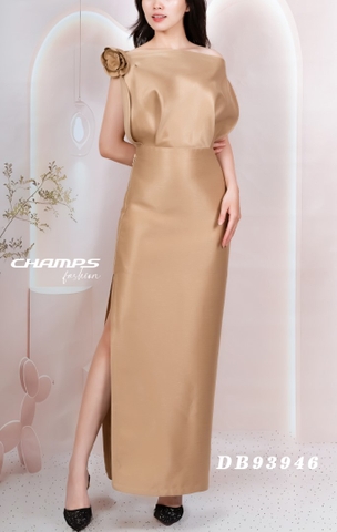 ĐẦM DẠ HỘI NÂU ÔM CÀI 93946