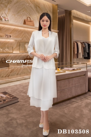BỘ LỤA ÁO KHOÁC DÂM TRẮNG 103508