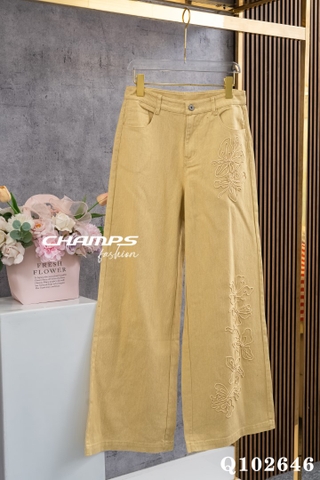 QUẦN JEAN MỀM VÀNG HOA VĂN 102646