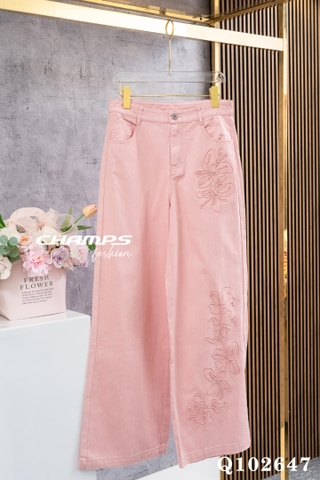 QUẦN JEAN MỀM HỒNG HOA VĂN 102647