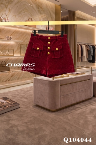 QUẦN SHORT NHUNG ĐỎ NÚT VANG 104044