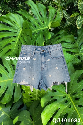 QUẦN SHORT JEAN XANH HOA 101082