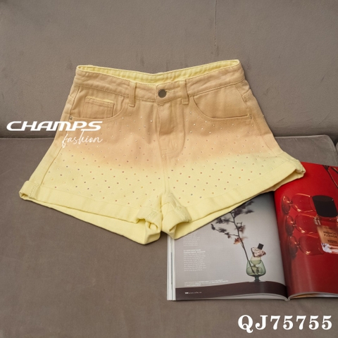 QUẦN SHORT JEAN VÀNG ĐÍNH ĐÁ 75755