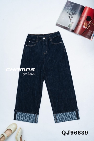 QUẦN JEAN SUÔN LAI LẬT DIOR XANH ĐẬM 96511