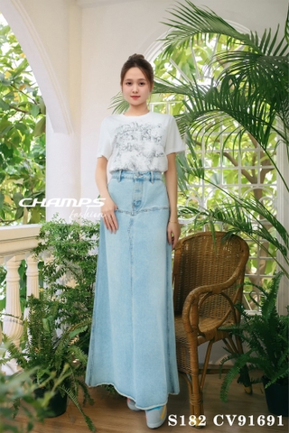 CHÂN VÁY JEAN XANH DÀI 91691
